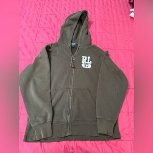 Ralph Lauren Brown RL 67 Zip-Up Hoodie